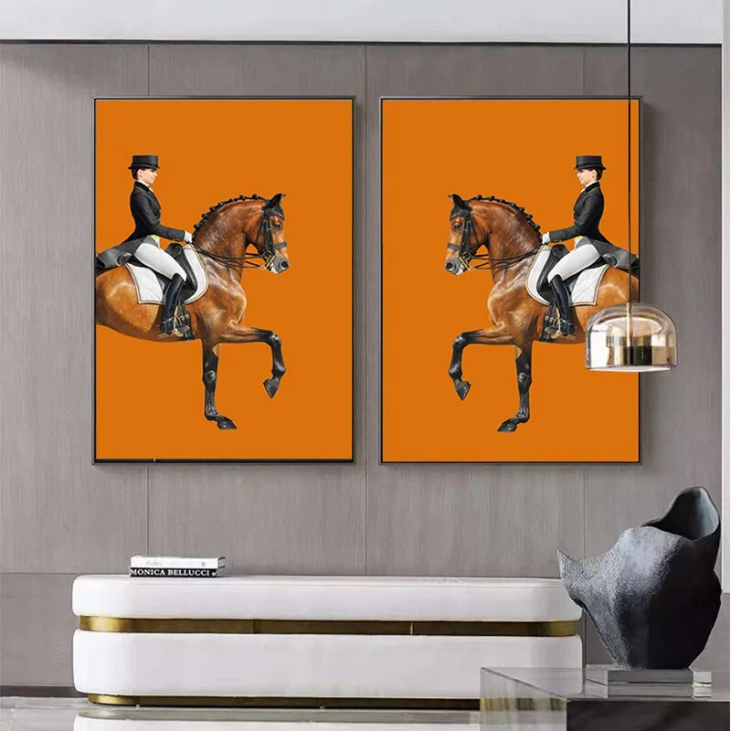 Abstract Horse Painting Knight Canvas Art