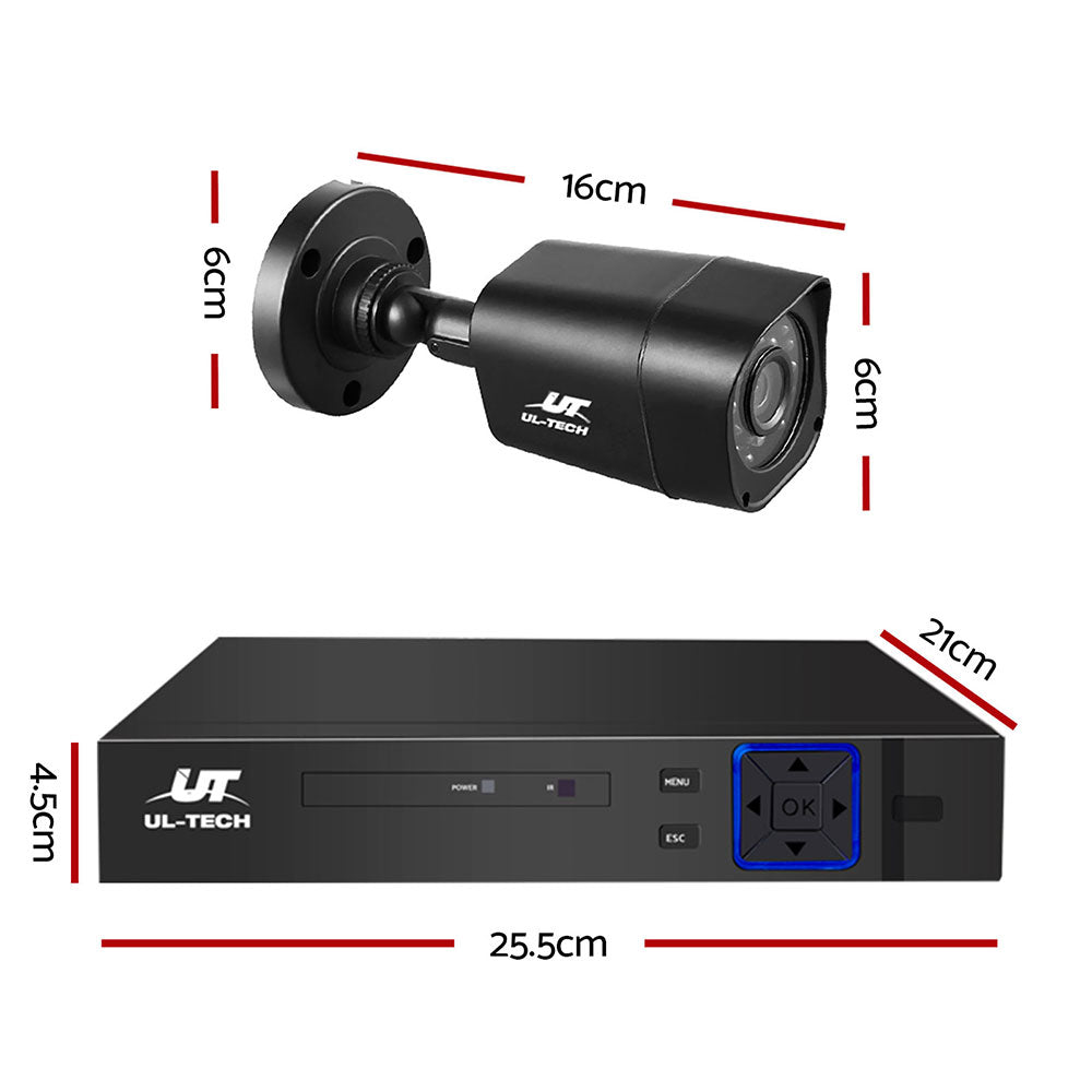 UL-TECH 4CH 5 IN 1 DVR CCTV Security System Video Recorder 4 Cameras 1080P HDMI Black-1
