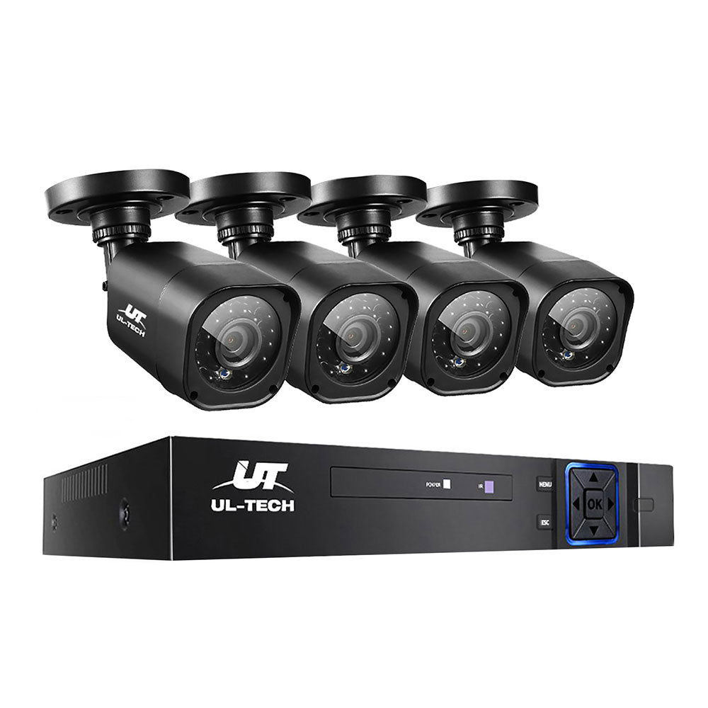UL-TECH 4CH 5 IN 1 DVR CCTV Security System Video Recorder 4 Cameras 1080P HDMI Black-0