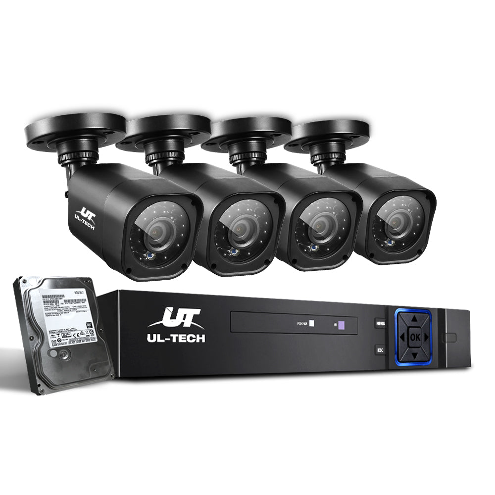 UL-Tech CCTV Security System 2TB 8CH DVR 1080P 4 Camera Sets-0