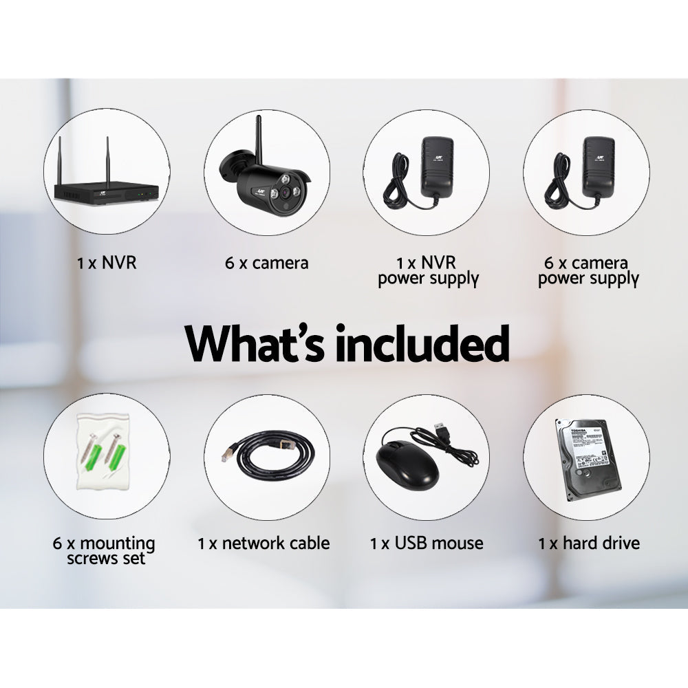 UL-tech CCTV Wireless Security Camera System 8CH Home Outdoor WIFI 6 Bullet Cameras Kit 1TB-3