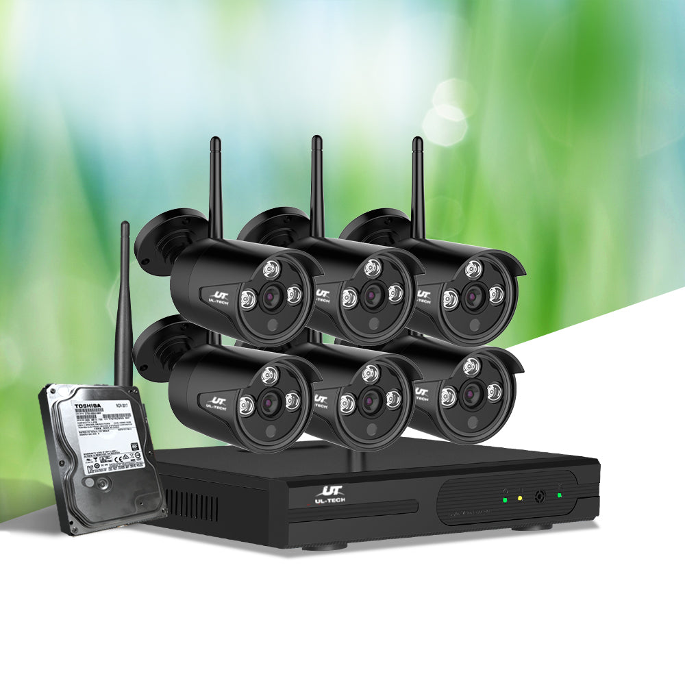 UL-tech CCTV Wireless Security Camera System 8CH Home Outdoor WIFI 6 Bullet Cameras Kit 1TB-6