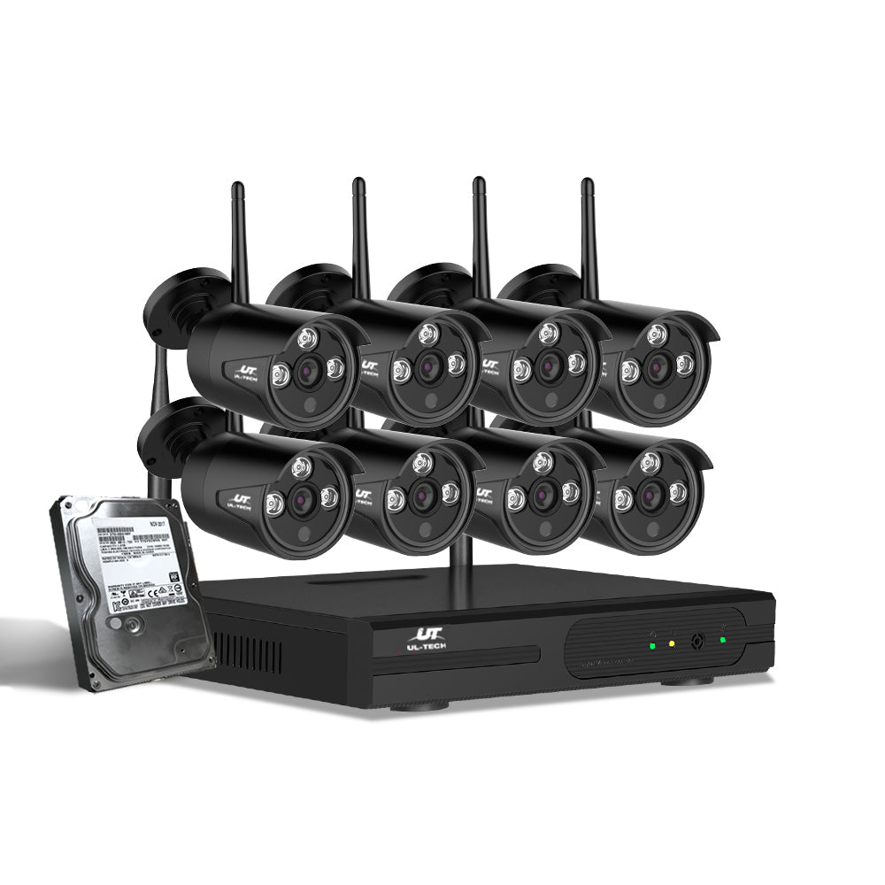 UL-tech CCTV Wireless Security Camera System 8CH Home Outdoor WIFI 8 Bullet Cameras Kit 1TB-0