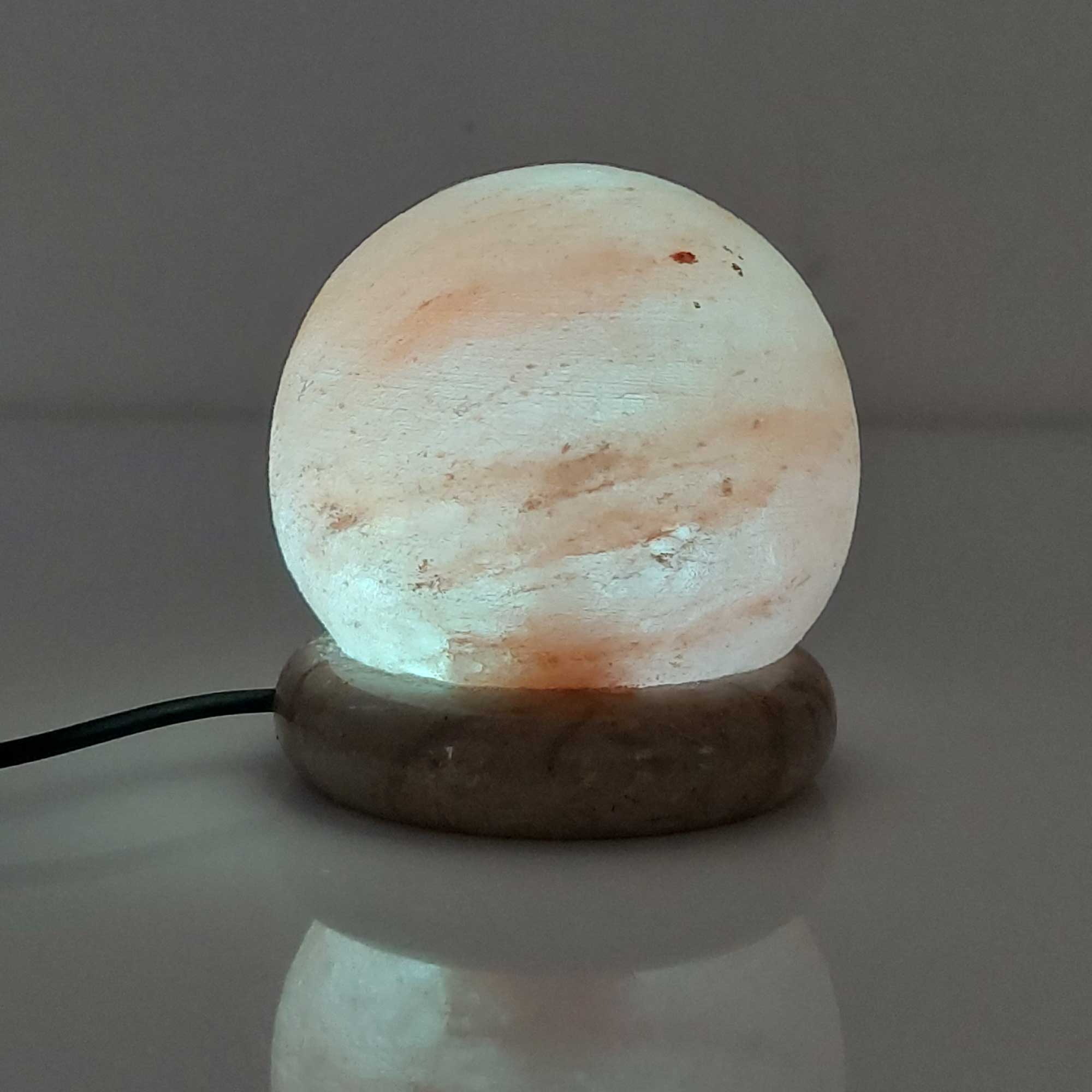 USB Colour Changing Salt Himalayan Lamp - Ball Sphere Shape Pink Rock LED Light-5