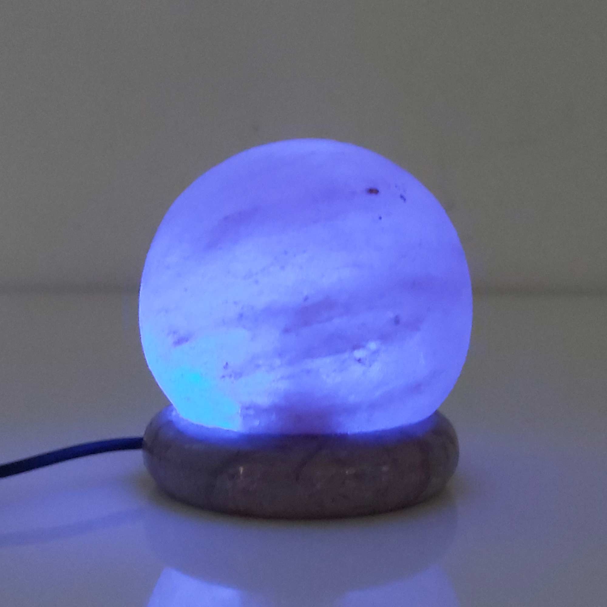 USB Colour Changing Salt Himalayan Lamp - Ball Sphere Shape Pink Rock LED Light-6