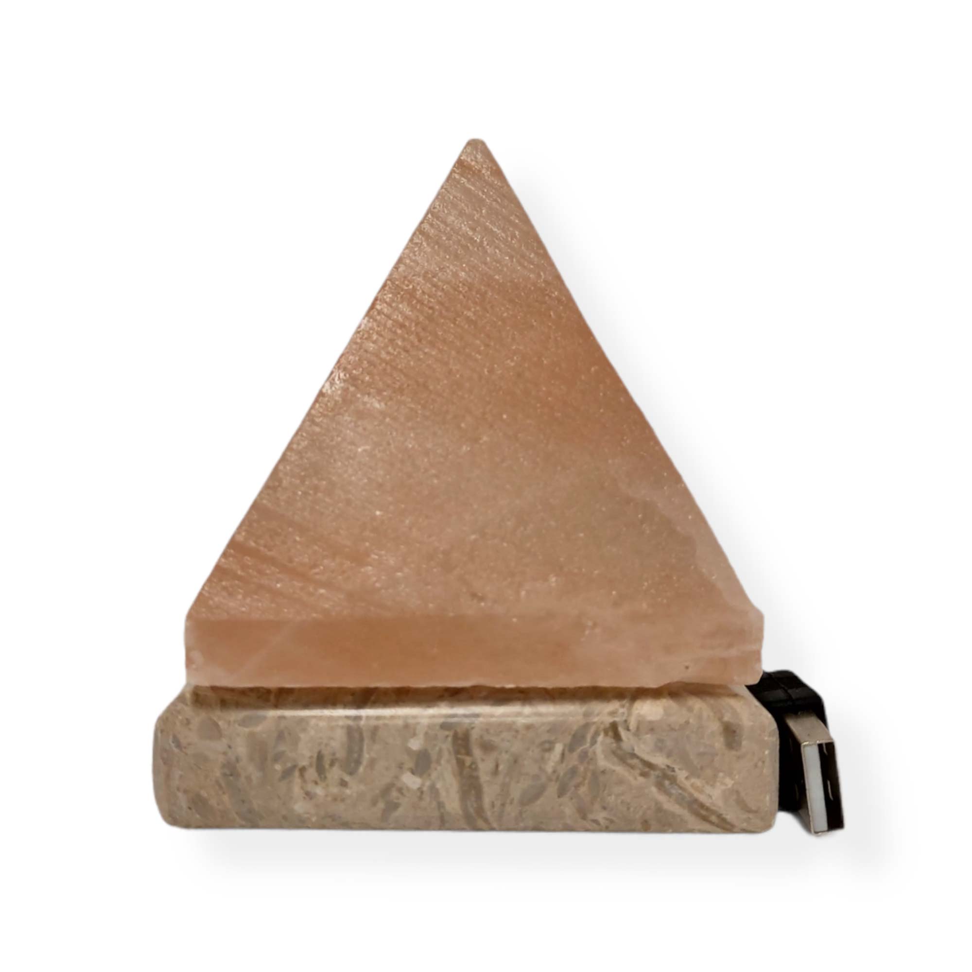 USB Colour Changing Salt Himalayan Lamp - Pyramid Shape Pink Rock LED Light-1