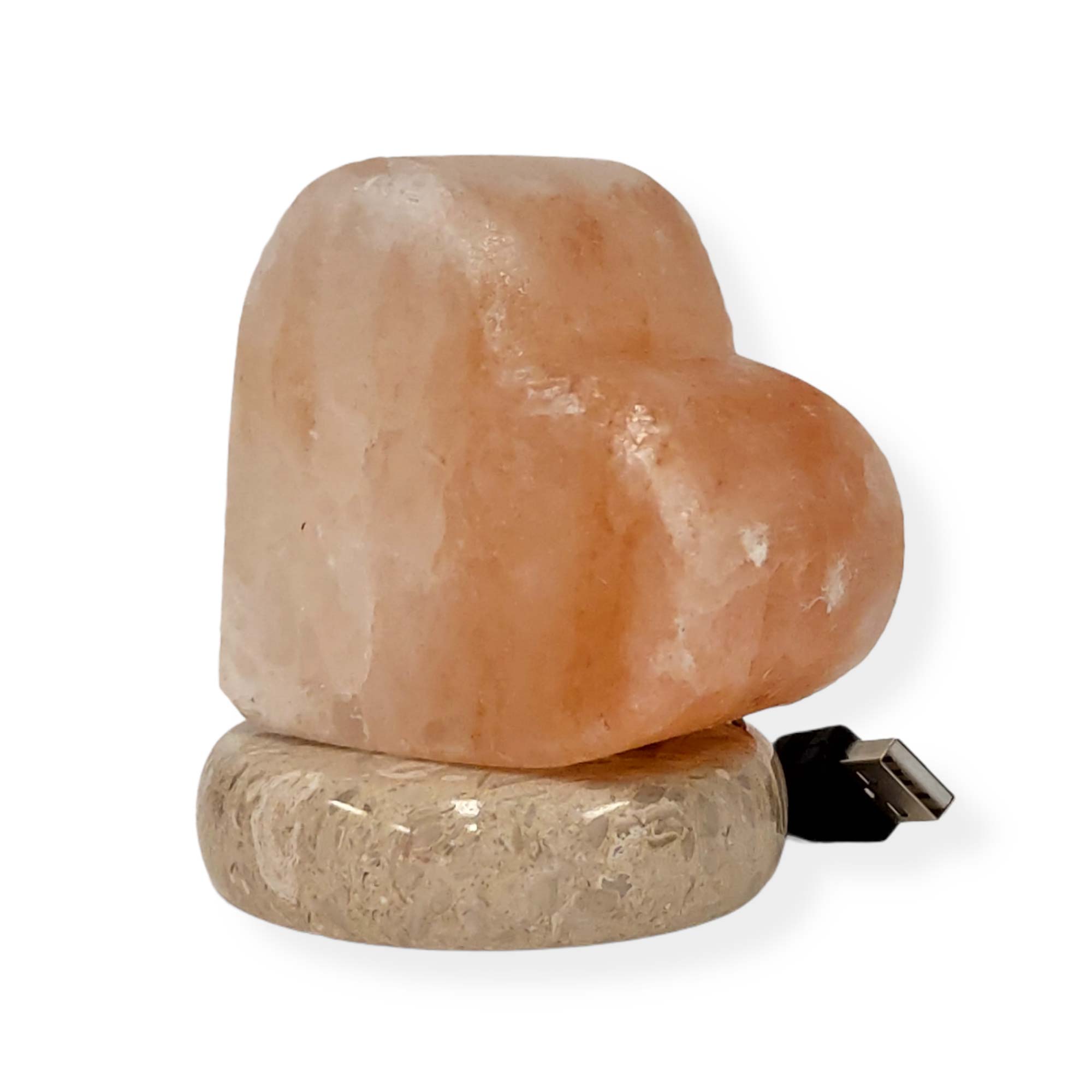 USB Himalayan Pink Rock Salt Lamp - Carved Shape Crystal LED Light-1