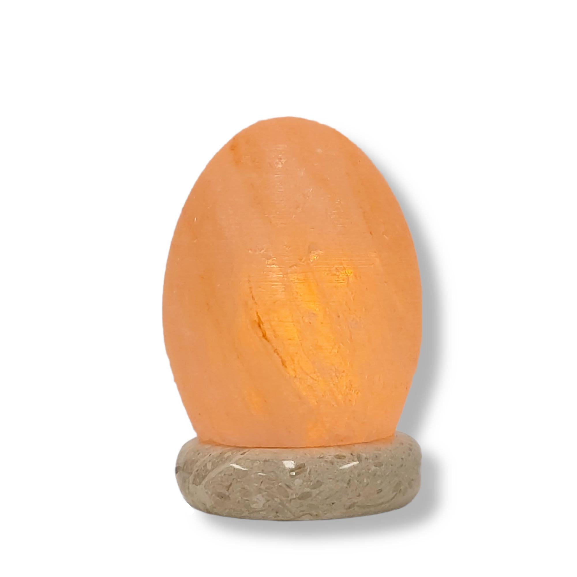 USB Himalayan Salt Lamp - Egg Cone Carved Shape Pink Crystal Rock LED Light-1