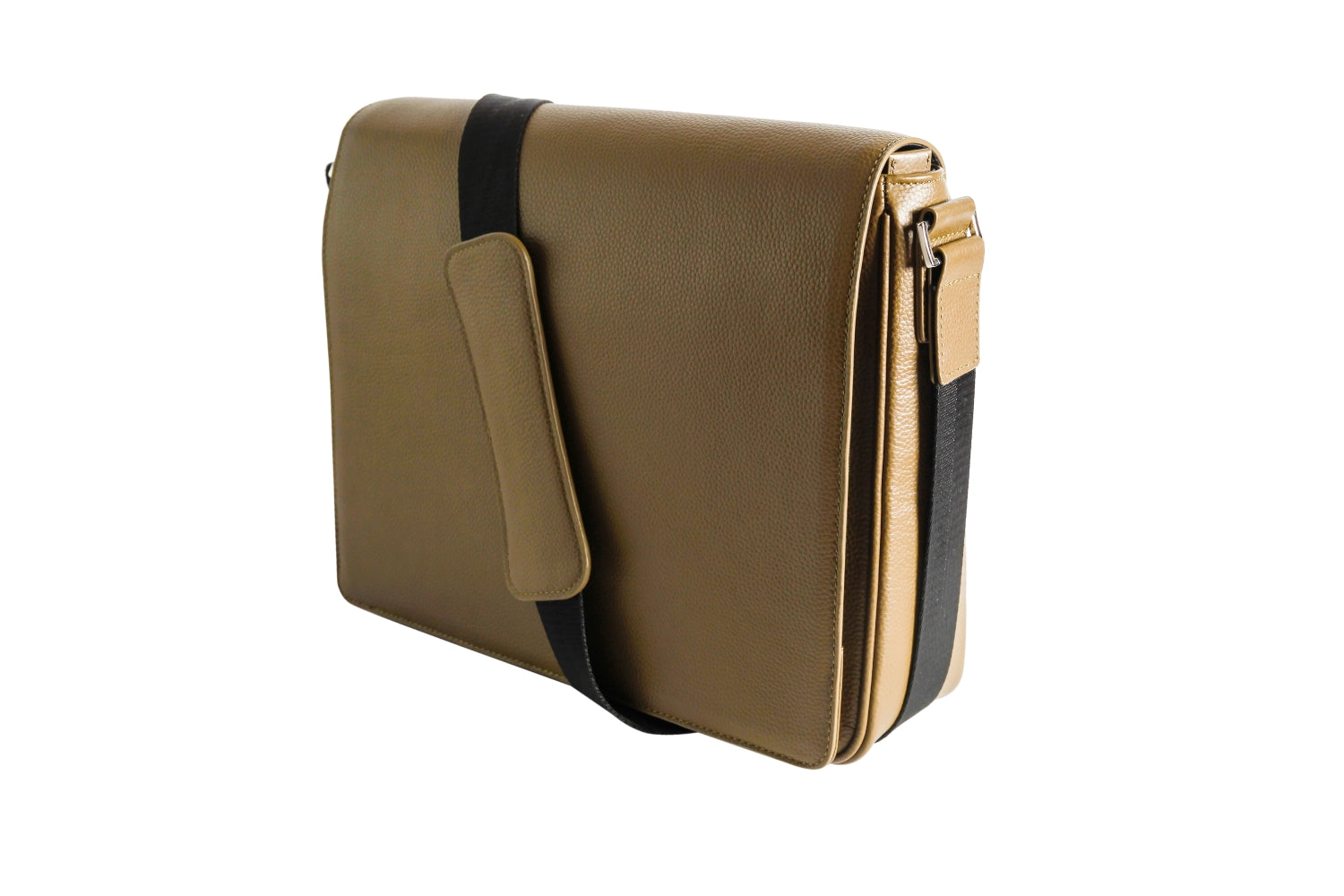 Unisex Vky Konstantine Large Leather Messenger Shoulder Bag Handbag - Taupe-1