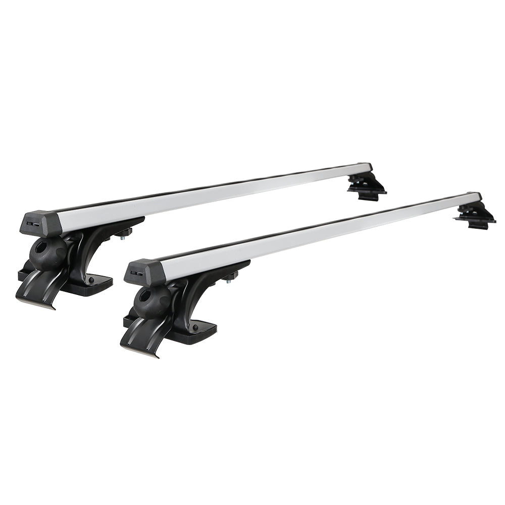 Universal Car Roof Rack 1450mm Cross Bars Aluminium Silver Adjustable Brackets Carrier 90kg-0