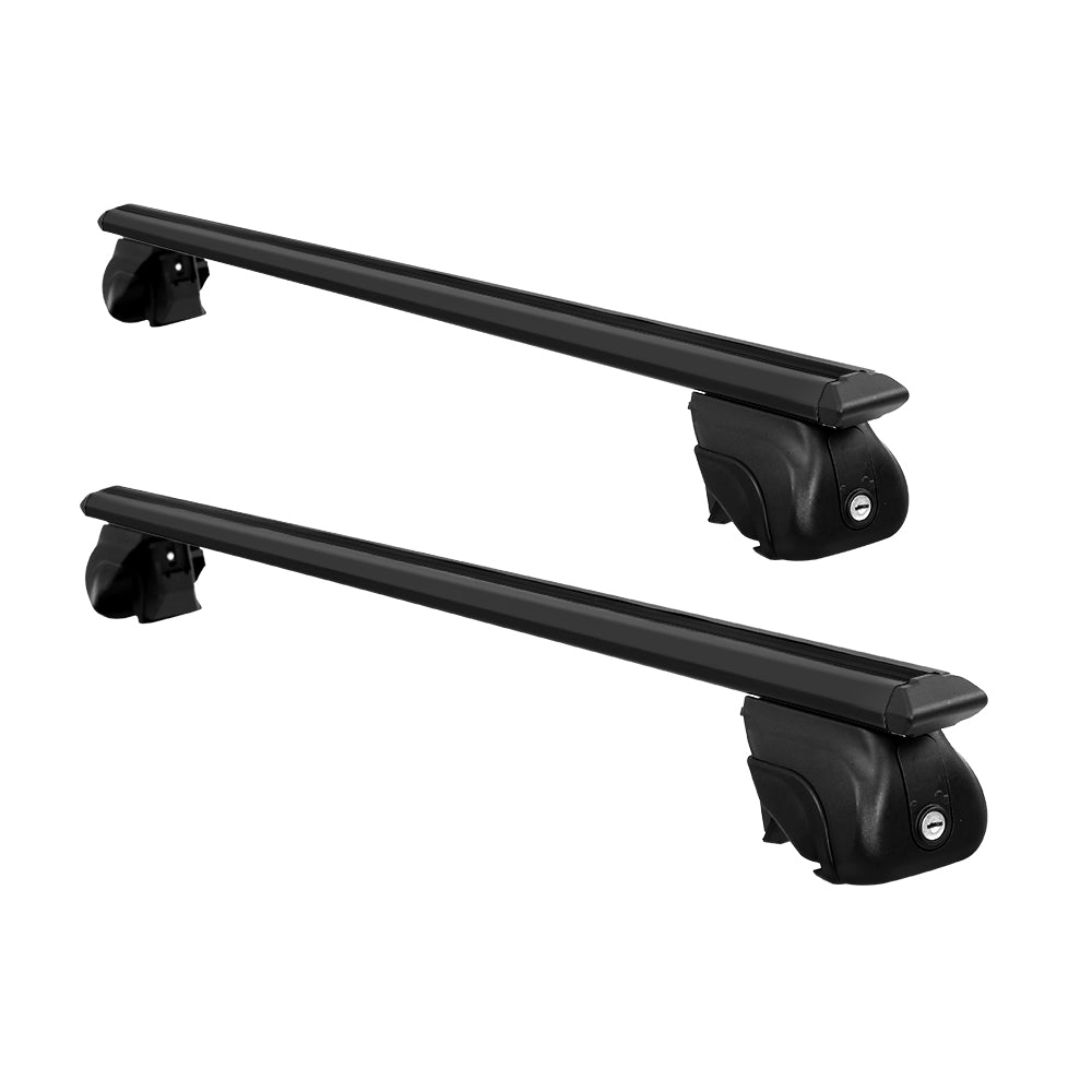 Universal Car Roof Rack Aluminium Cross Bars Adjustable 126cm Black Upgraded-2