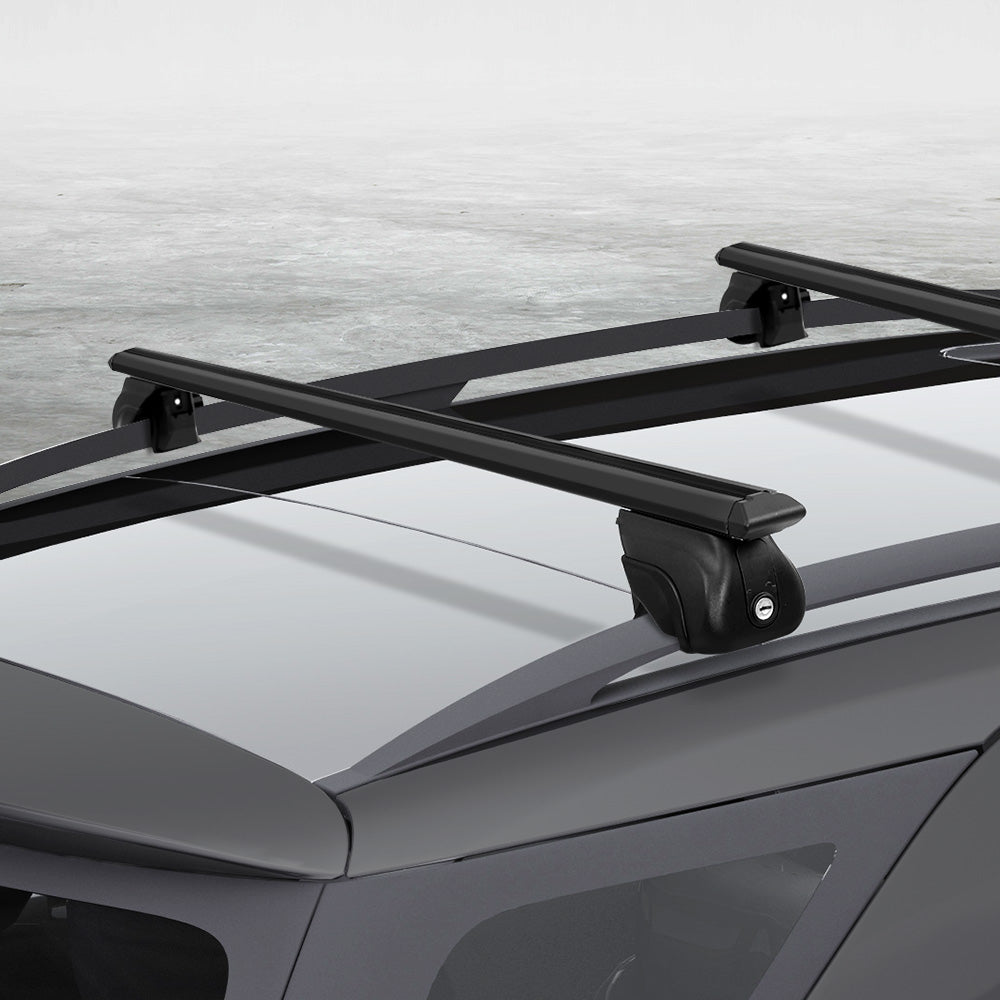 Universal Car Roof Rack Aluminium Cross Bars Adjustable 126cm Black Upgraded-6