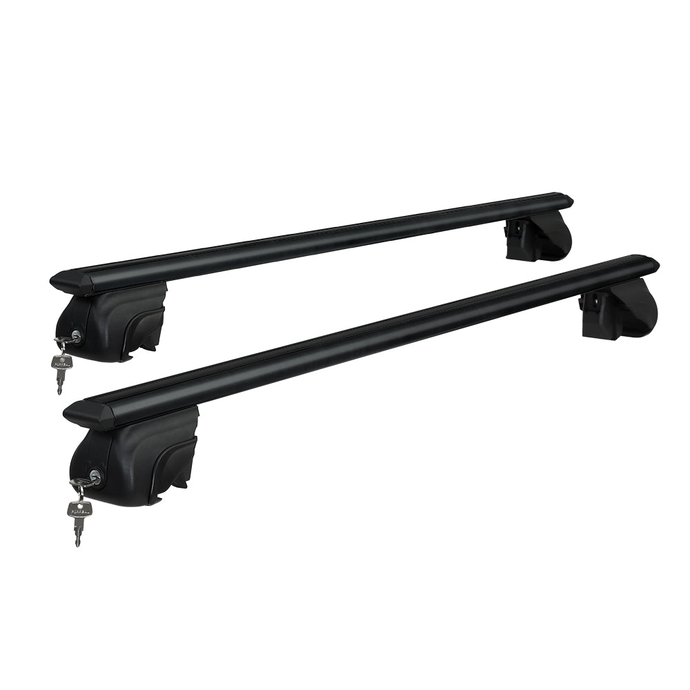 Universal Car Roof Rack Aluminium Cross Bars Adjustable 126cm Black Upgraded-0