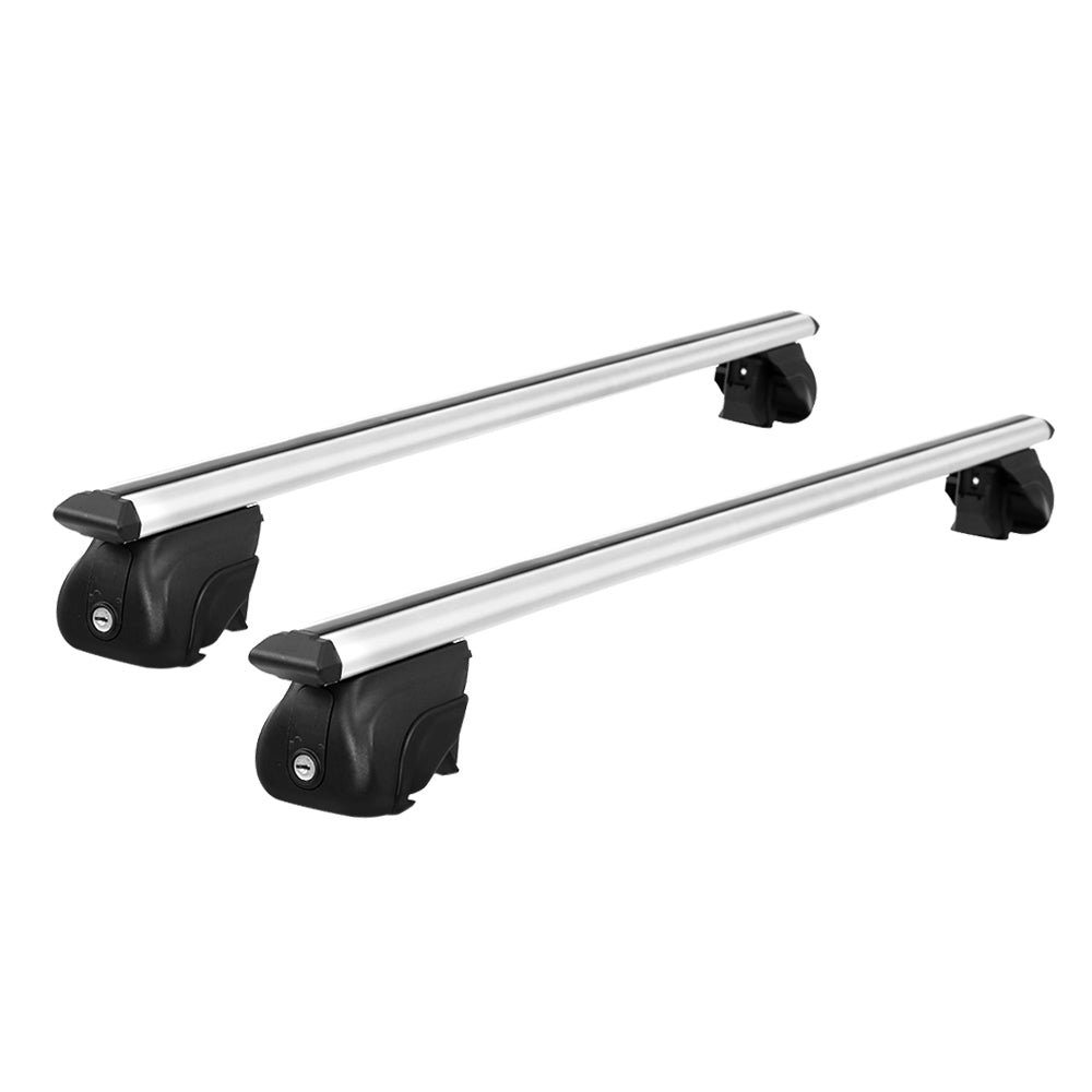 Universal Car Roof Rack Aluminium Cross Bars Adjustable 126cm Silver Upgraded-0