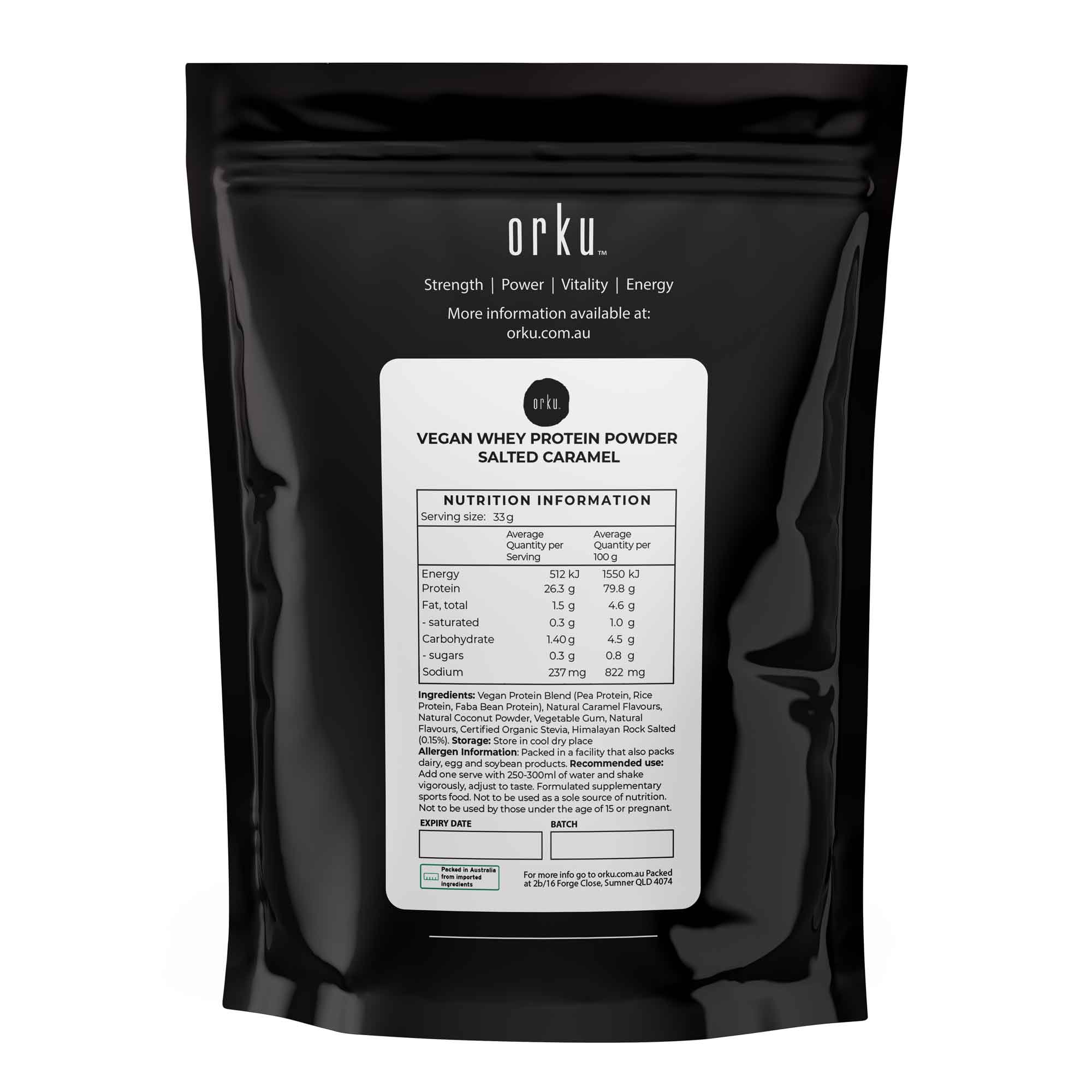 Vegan Whey Protein Powder Blend Bags - Salted Caramel Plant WPI/WPC Supplement-3