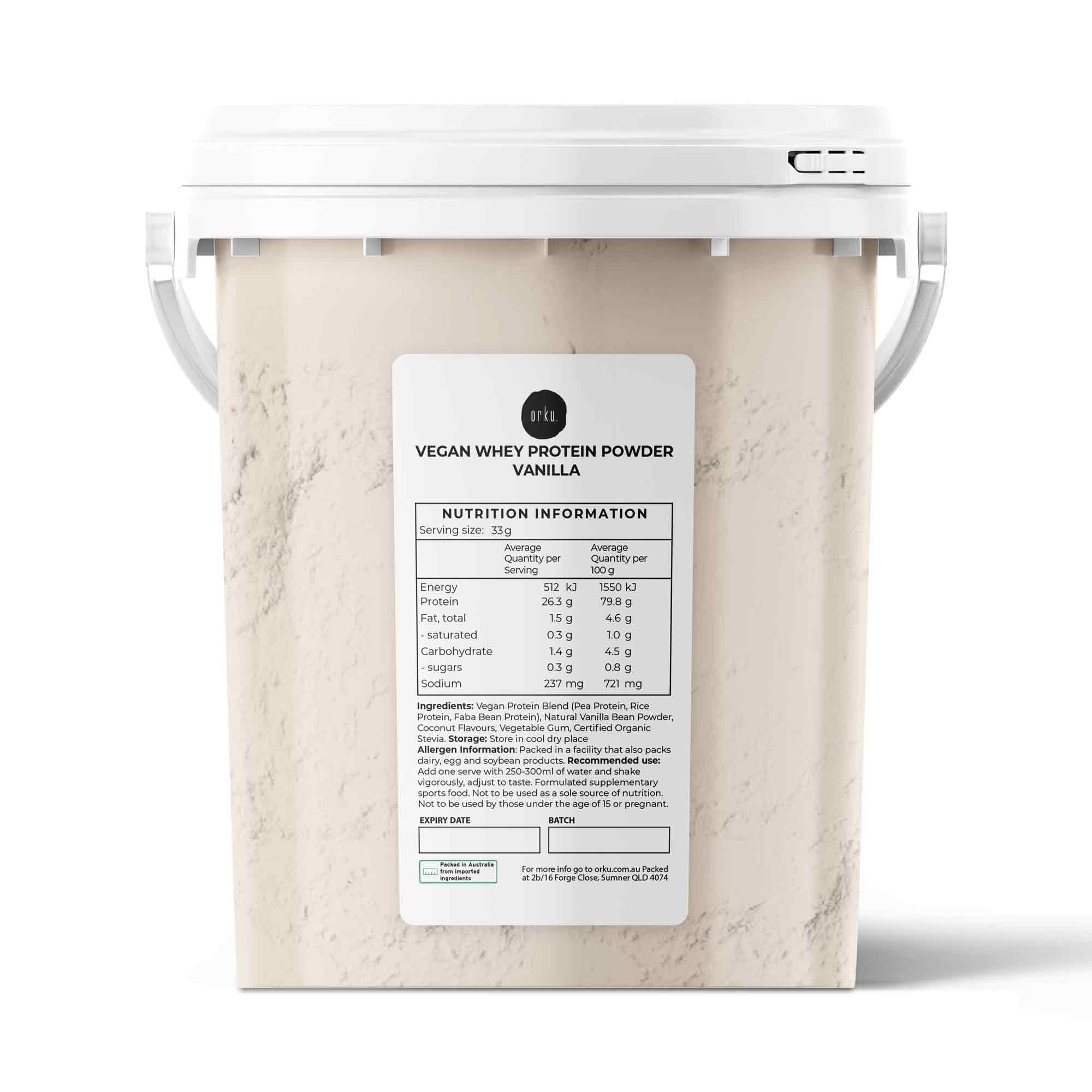Vegan Whey Protein Powder Blend - Vanilla Plant WPI/WPC Supplement Bucket-0