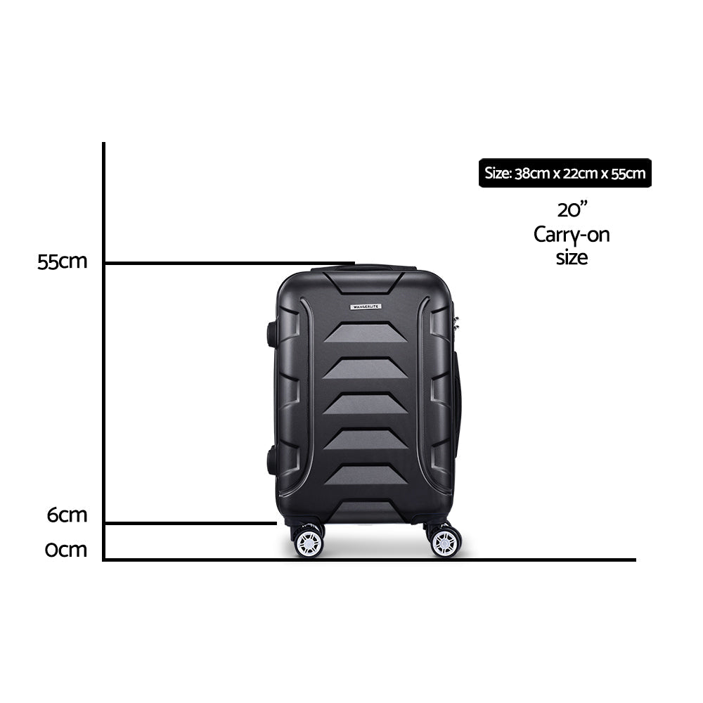 Wanderlite 20" Luggage Travel Suitcase Set Trolley Hard Case Strap Lightweight-1