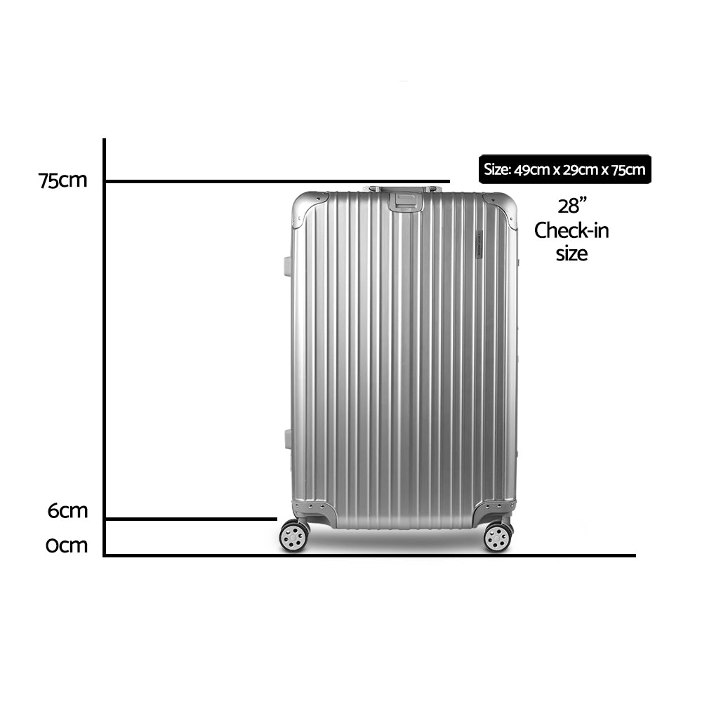 Wanderlite 28'' Luggage Travel Suitcase Set TSA Hard Case Lightweight Aluminum-2