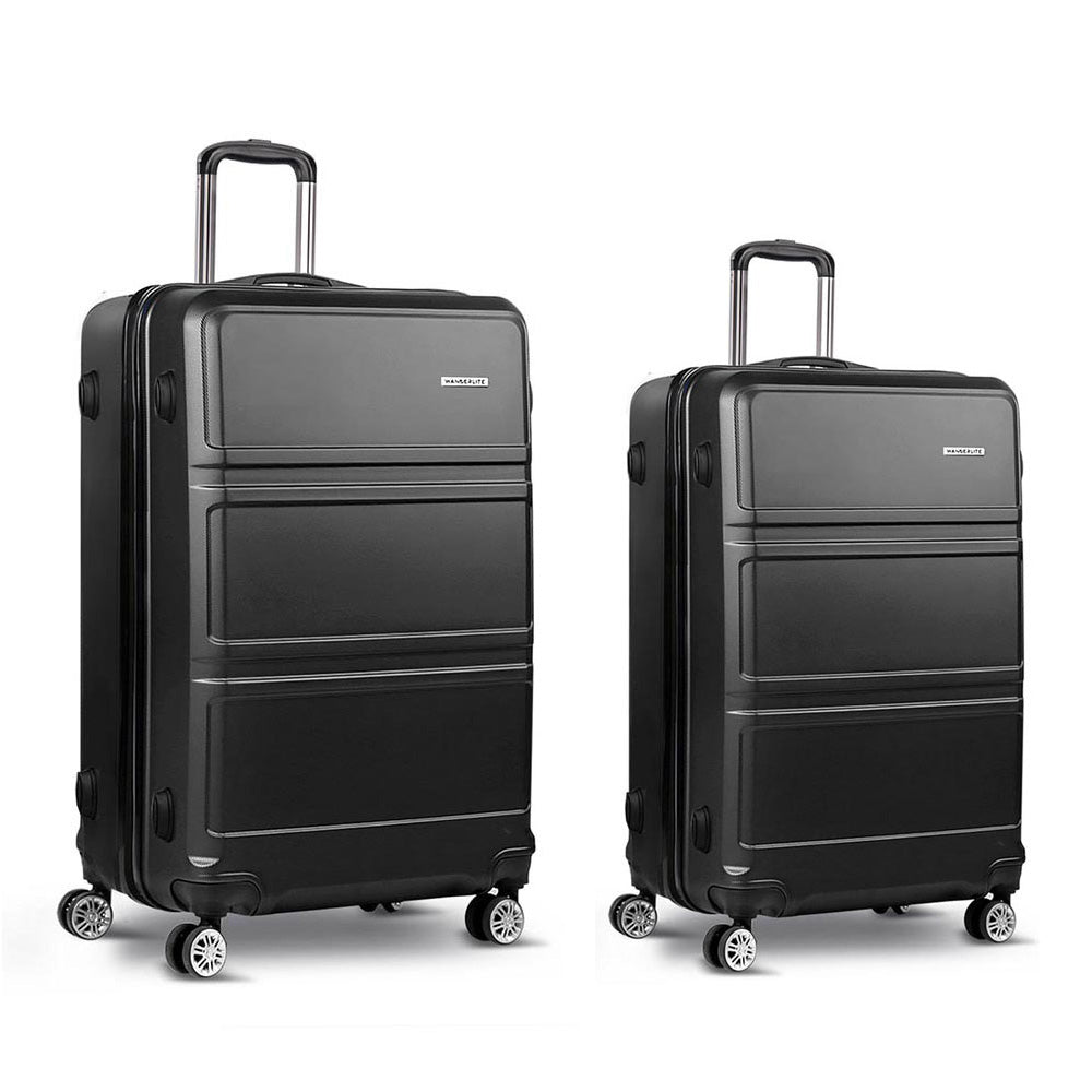 Wanderlite 28" Luggage Trolley Travel Suitcase Set TSA Lock Hard Case Black-3