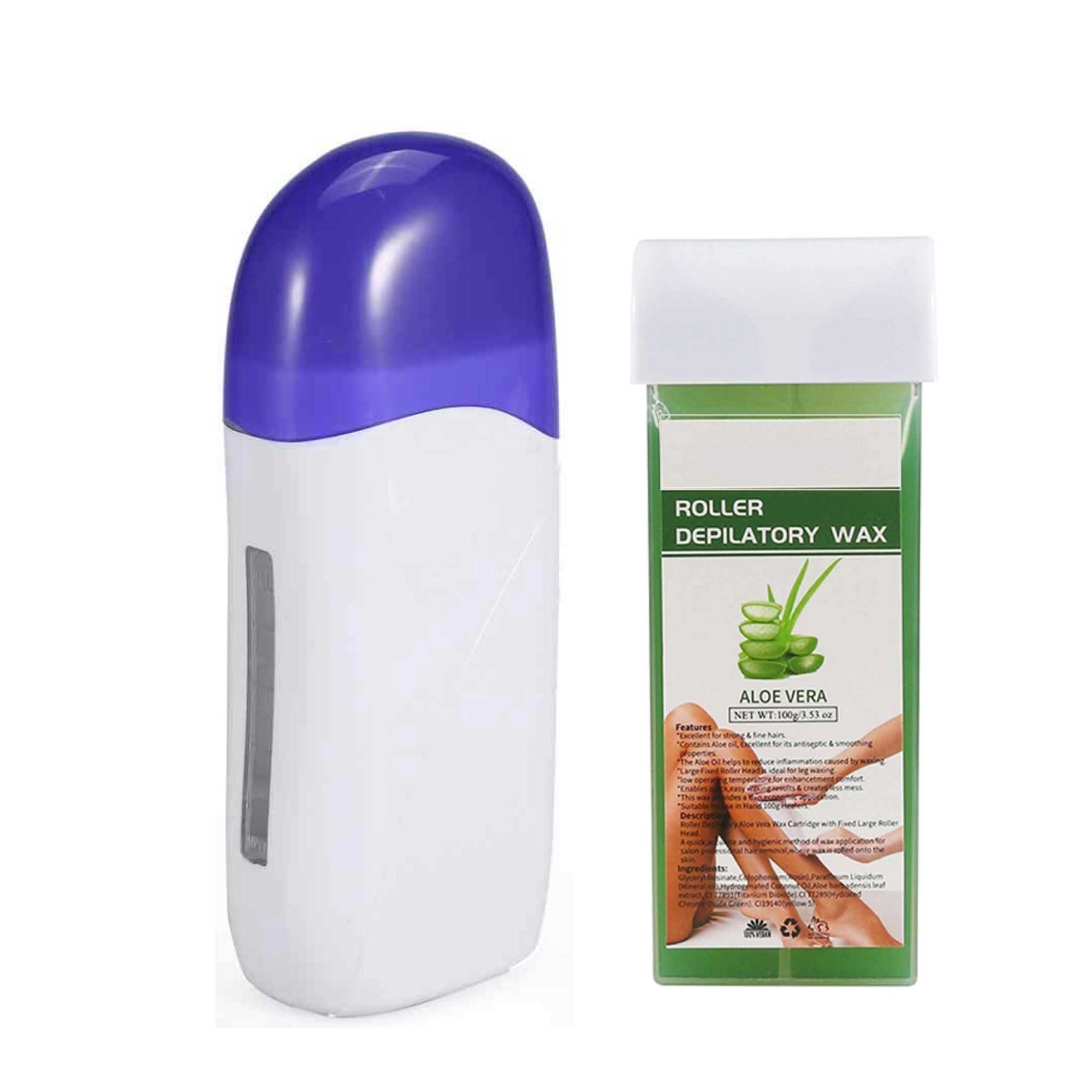 Wax Roll On Heater Warmer + Waxing Cartridge - Salon Hair Removal-0