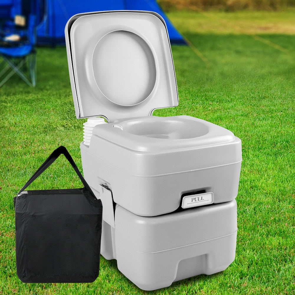 Weisshorn 20L Portable Outdoor Camping Toilet with Carry Bag- Grey-6