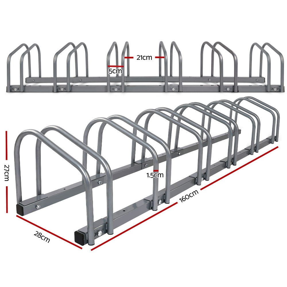 Weisshorn 6 Bike Stand Floor Bicycle Storage Silver-1