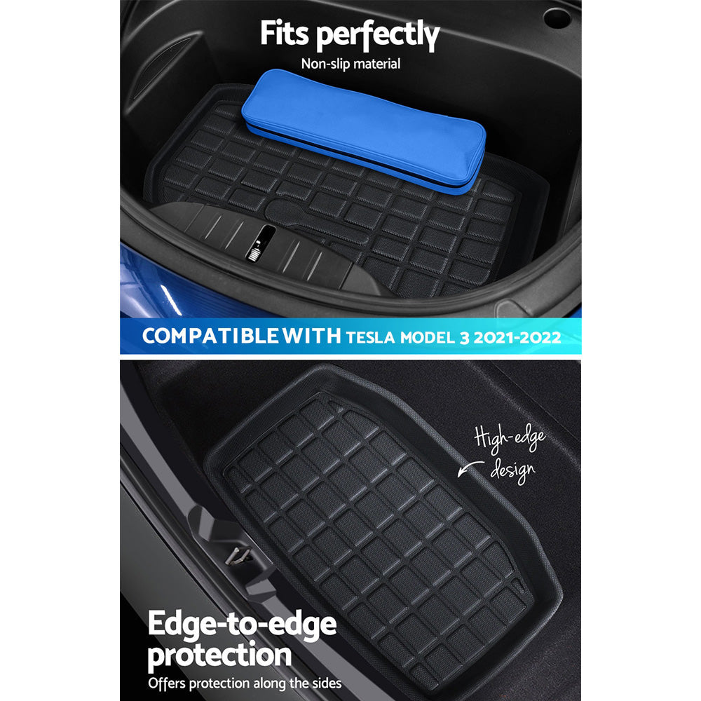 Weisshorn Car Rubber Floor Mats for Tesla Model 3 Trunk Toolbox Cargo Mat Carpet-6