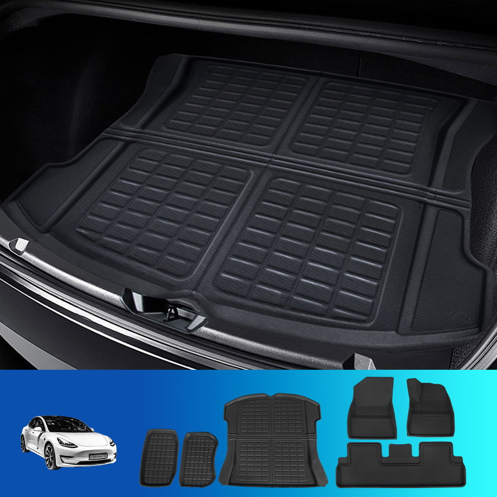 Weisshorn Car Rubber Floor Mats for Tesla Model 3 Trunk Toolbox Cargo Mat Carpet-7