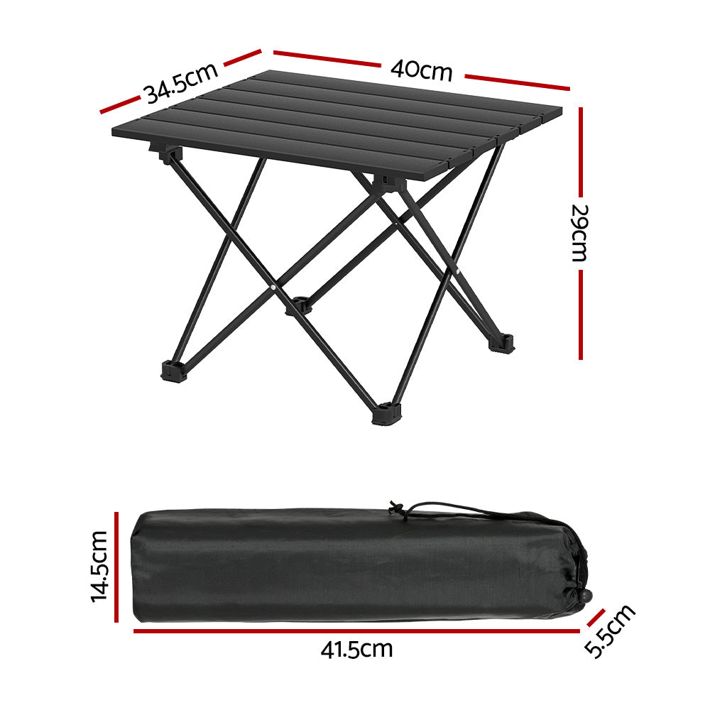 Weisshorn Folding Camping Table 40cm Aluminium Portable Outdoor Picnic BBQ-1