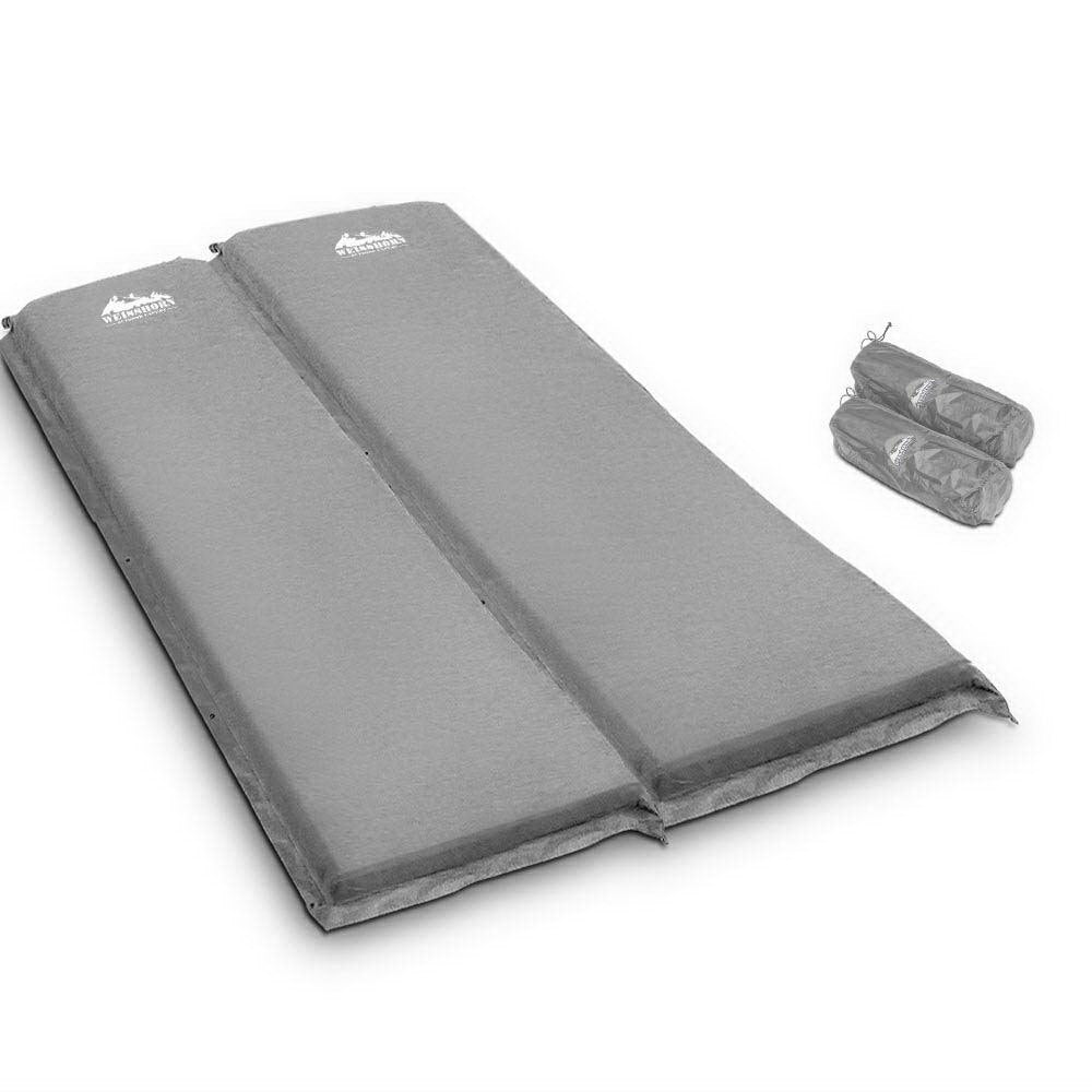 Weisshorn Self Inflating Mattress Camping Sleeping Mat Air Bed Pad Double Grey 10CM Thick-0