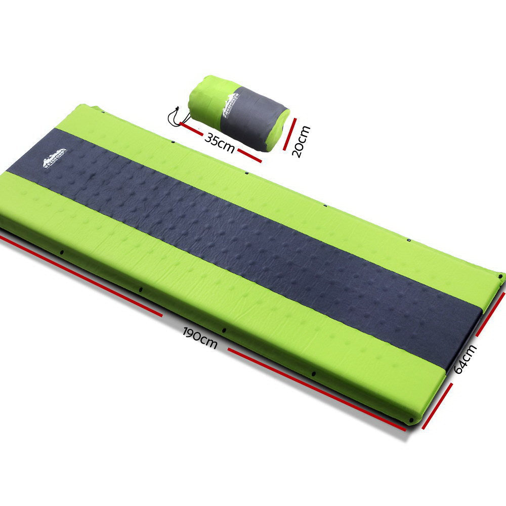 Weisshorn Self Inflating Mattress Camping Sleeping Mat Air Bed Pad Single Green-1