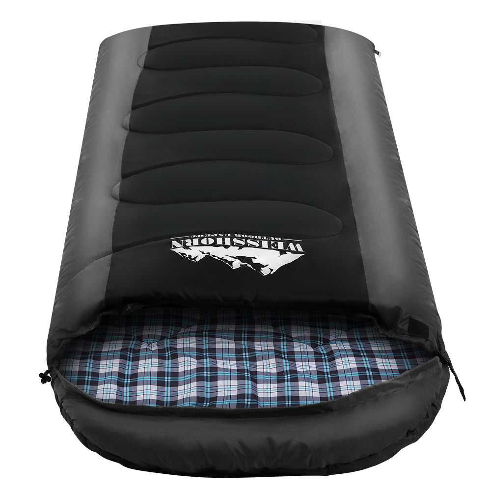 Weisshorn Sleeping Bag Camping Hiking Tent Winter Thermal Comfort 0 Degree Black-0