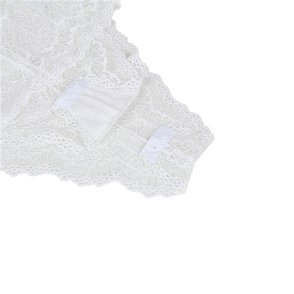 White Lace Up Teddy Lingerie Sexy One Piece Thong Bodysuit Underwear Nightwear-2