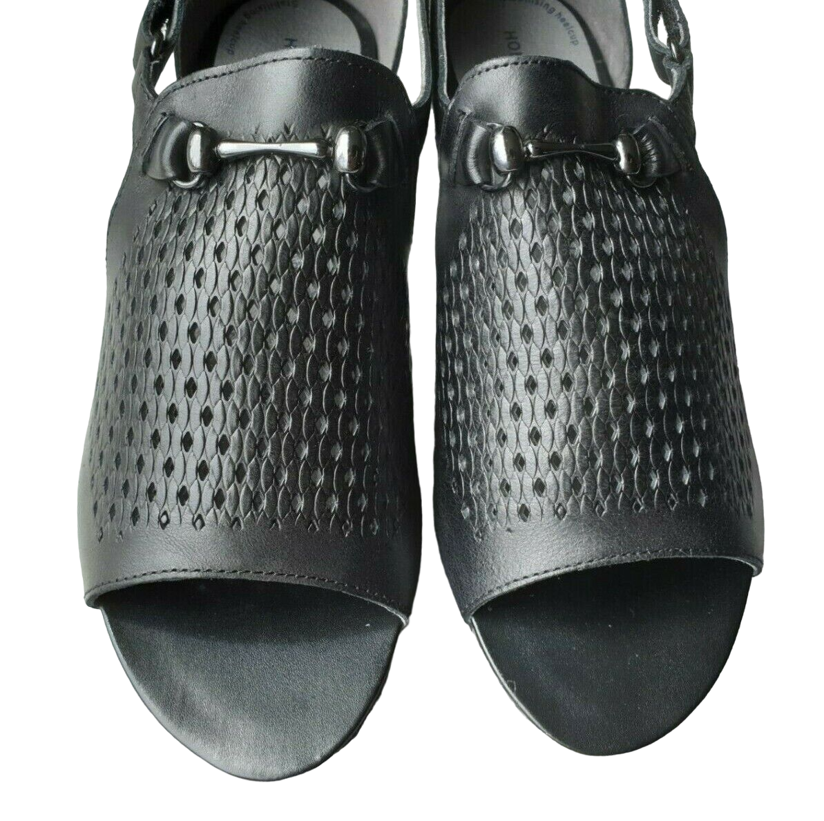 Womens Homyped Florence Black Sandals Slip On Shoes Flats-1