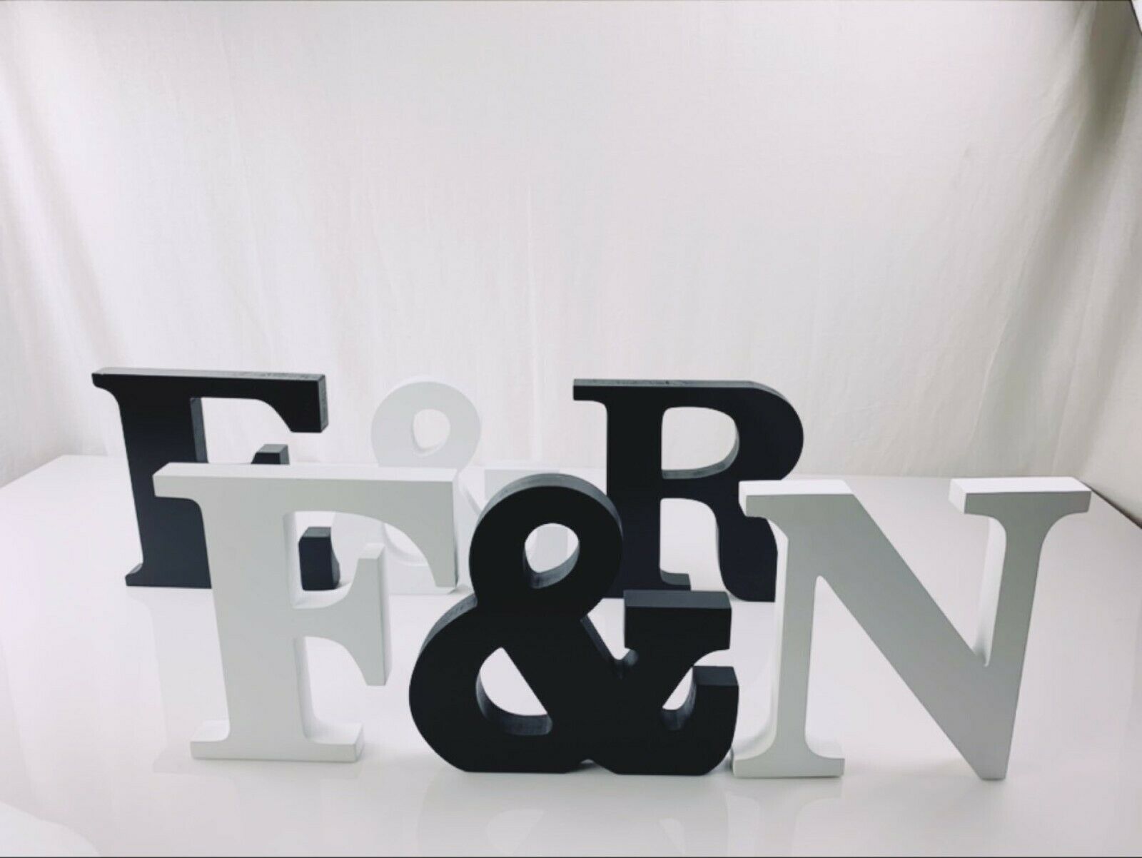 Wooden Letters Small 15cm Black Alphabet Wedding Home Birthday - Q-0