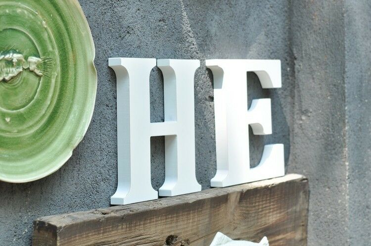 Wooden Letters Small 15cm White Alphabet Wedding Home Birthday - F-1