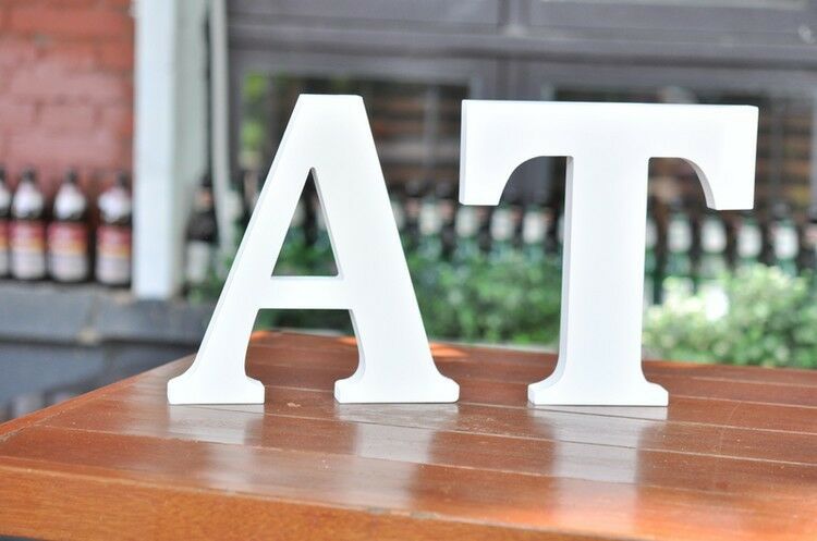 Wooden Letters Small 15cm White Alphabet Wedding Home Birthday - F-4