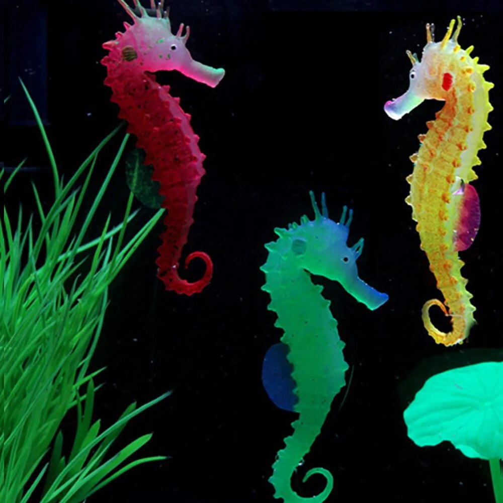 Silicone Luminous Sea Horse Aquarium Decoration