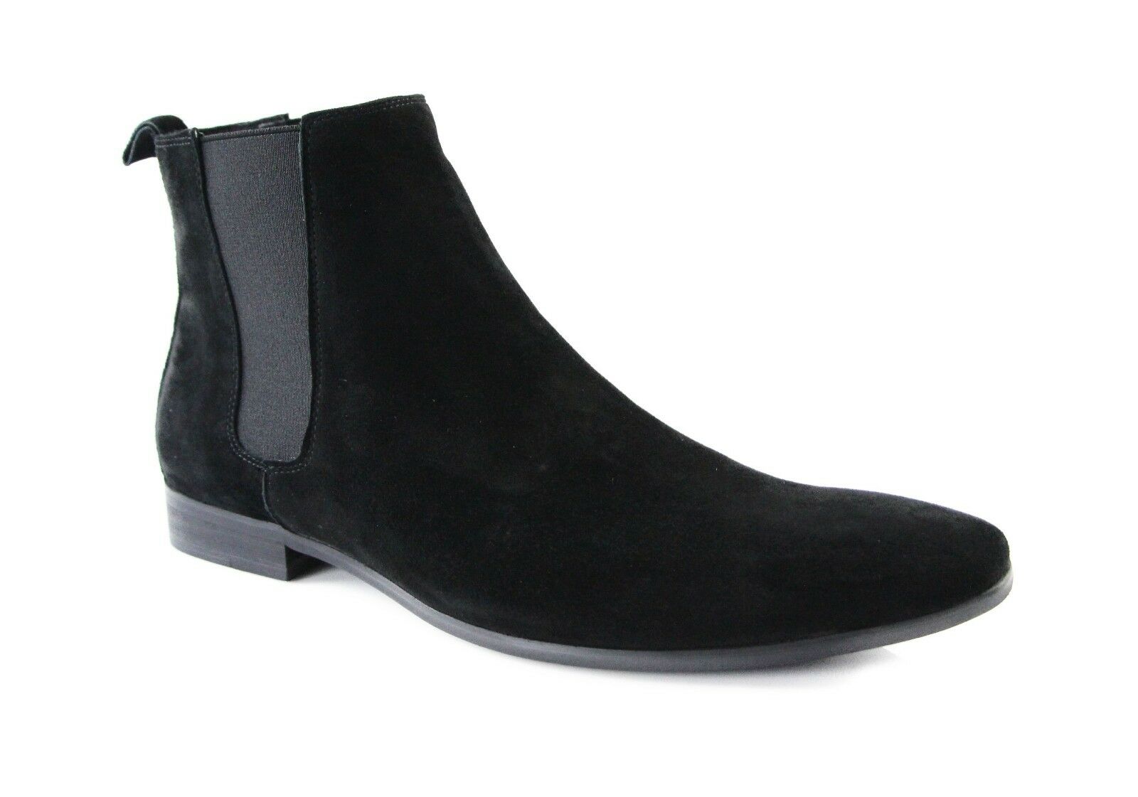 Zasel Andreas Black Suede Leather Slip On Dress Casual Work Shoes Mens Boots-0