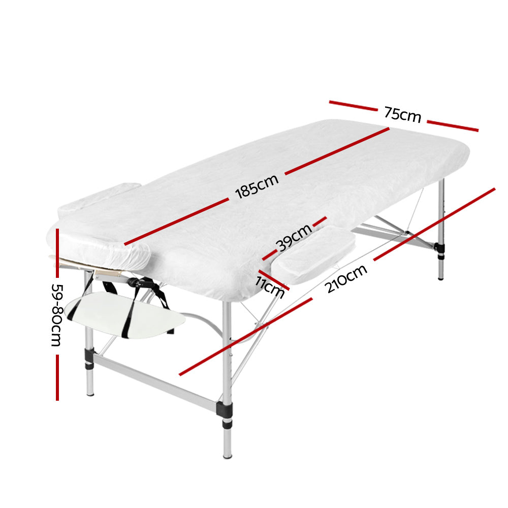 Zenses 3 Fold Portable Aluminium Massage Table - White-1