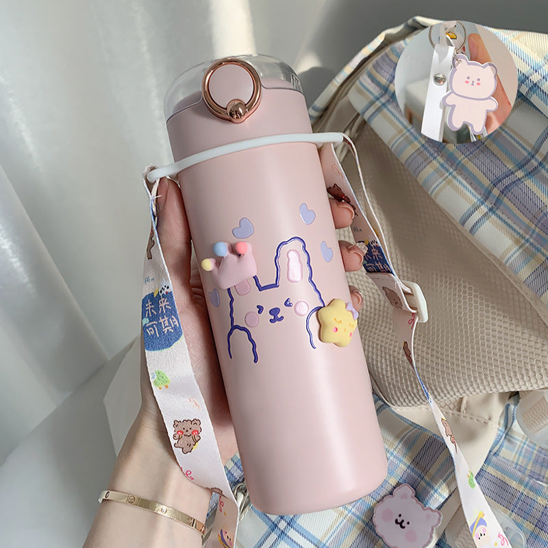 Water Bottle  Cup Female Cute Girl Bottle With Straw High Value