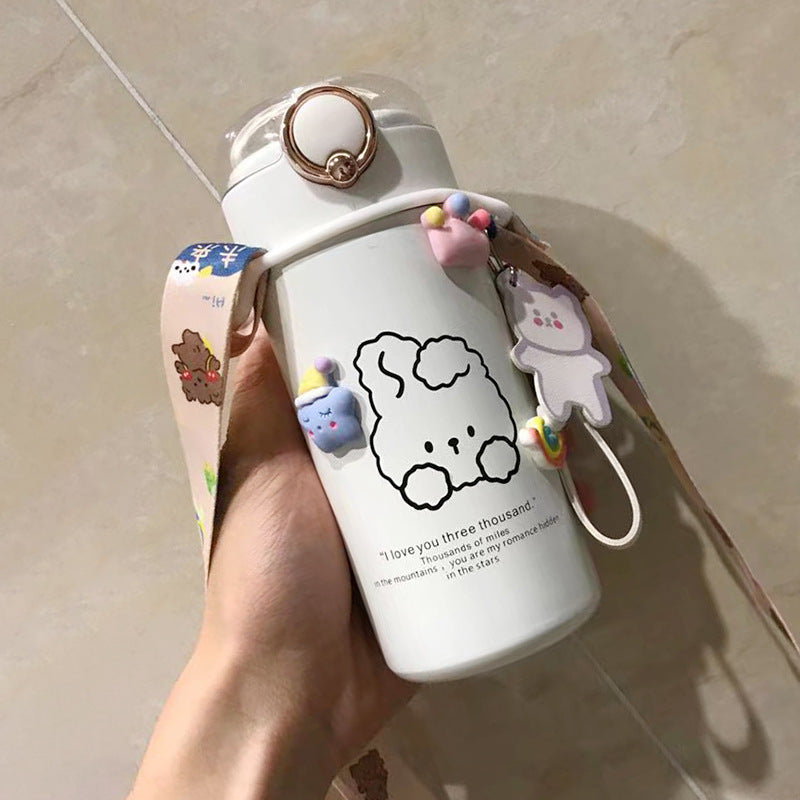 Water Bottle  Cup Female Cute Girl Bottle With Straw High Value