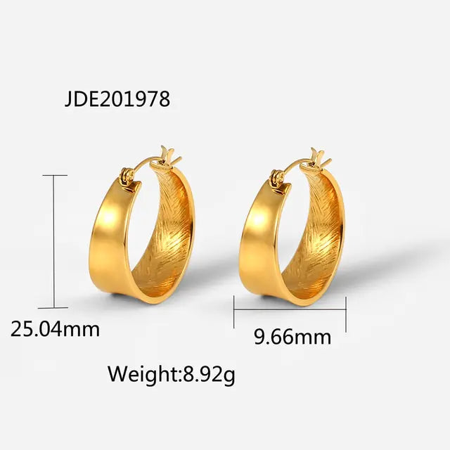 18K Gold Plated Hoop Earrings