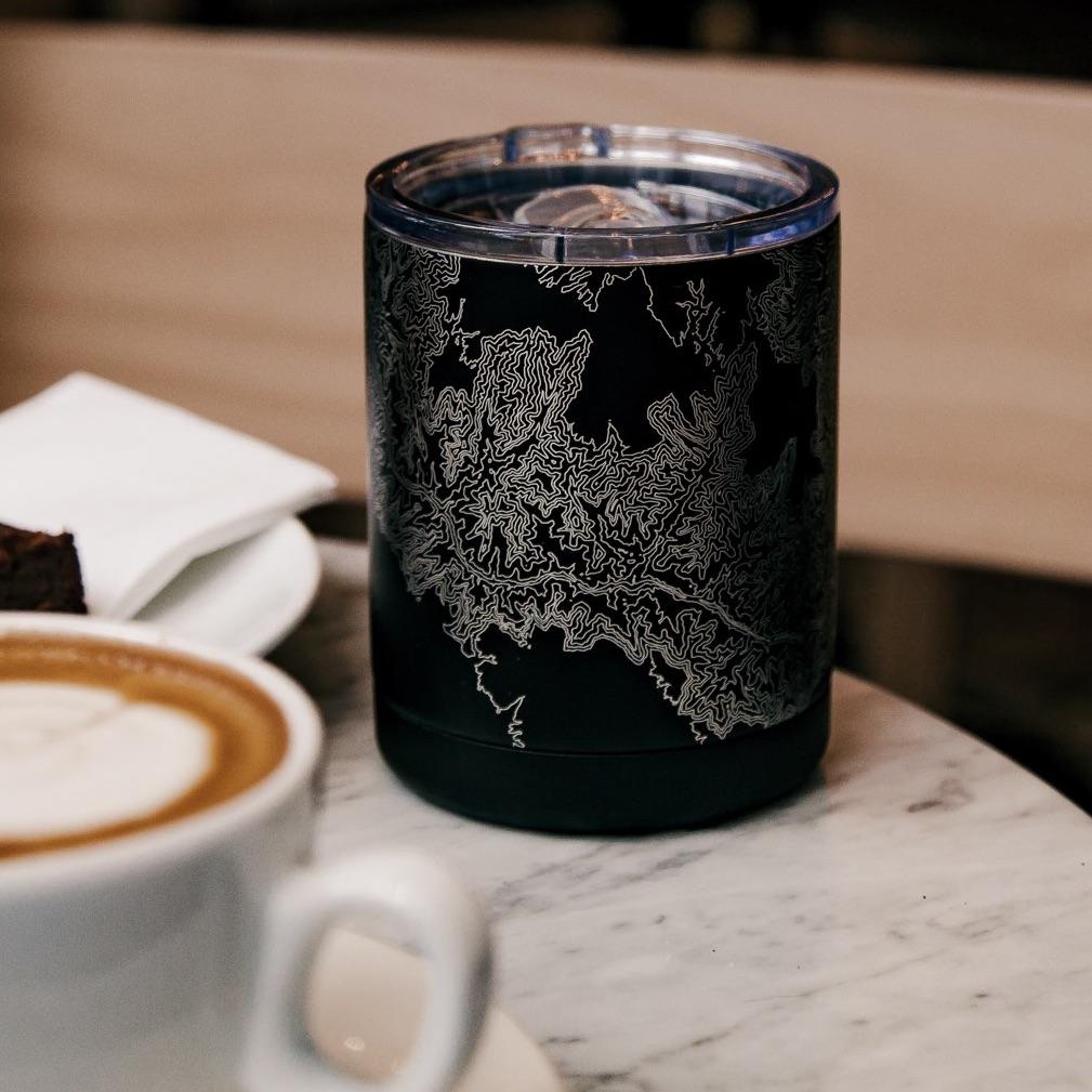Browns Lake - Wisconsin Map Insulated Cup in Matte Black
