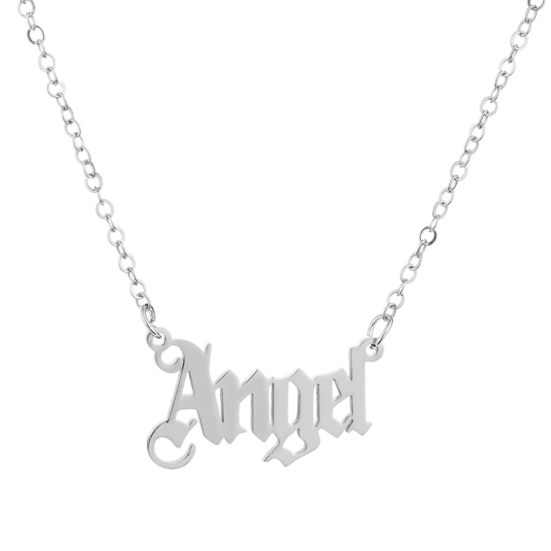 Cute Letter Angel Stainless Steel Necklace