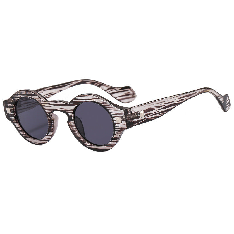 Retro Hawksbill Color Small Round Rim Glasses