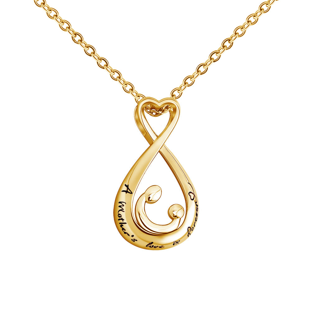 Letter Moon Drop Oil Pendant Necklace Fashion Mother's Day Gift Clavicle Chain