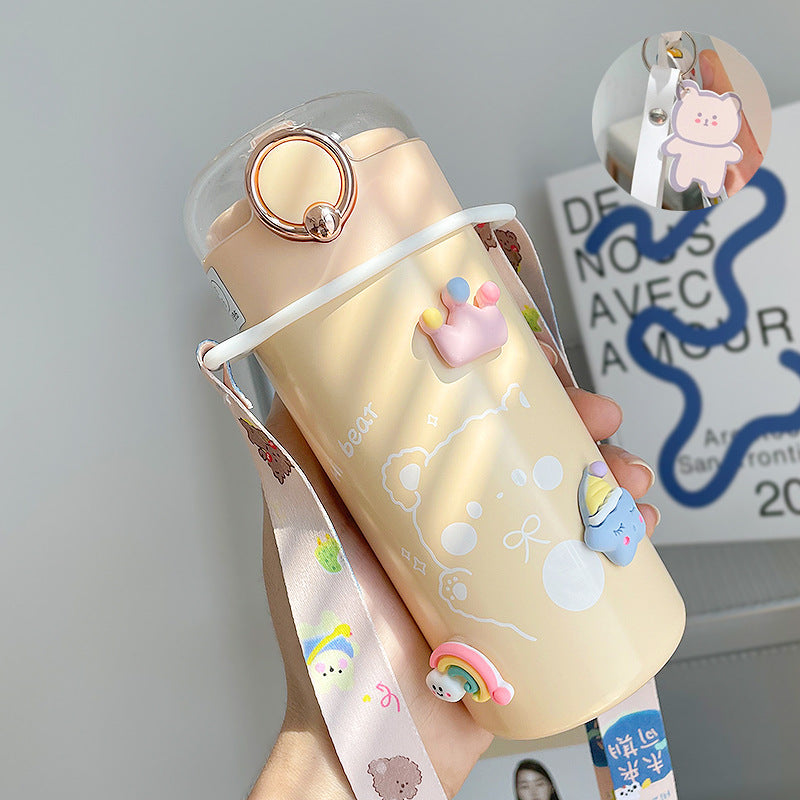 Water Bottle  Cup Female Cute Girl Bottle With Straw High Value