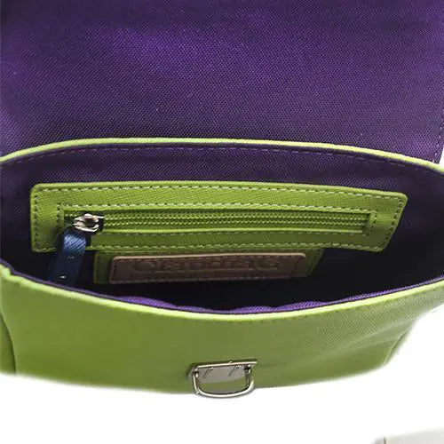 Tiny Leather Handbag -Blue/Lime (Option 2)