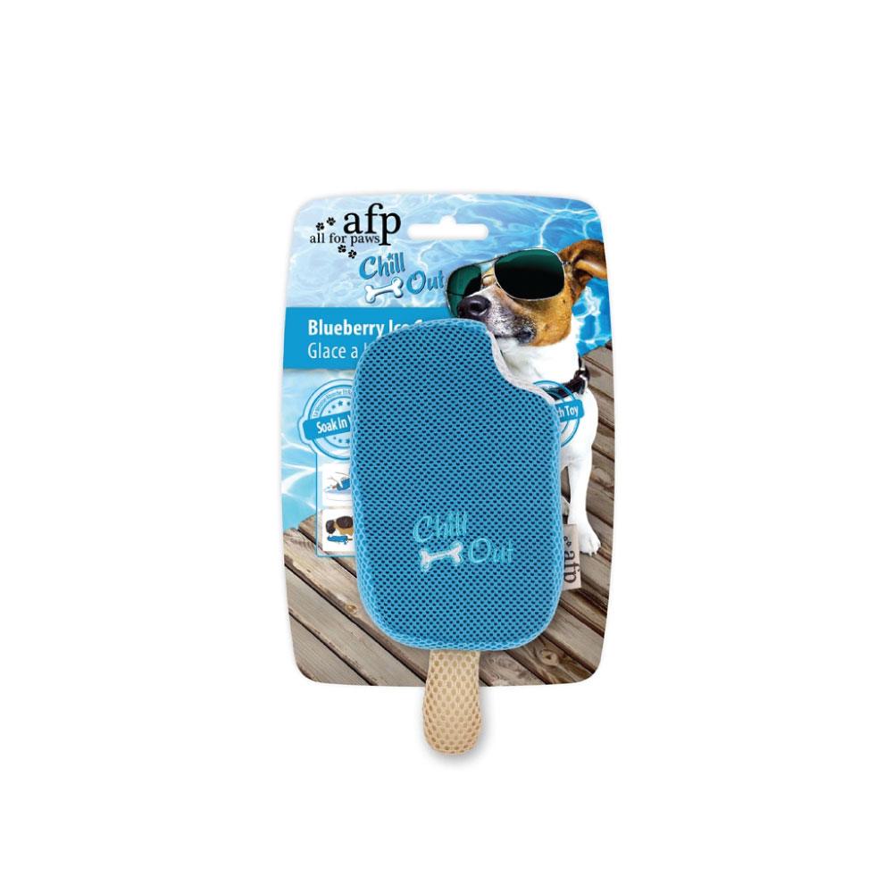 Dog Drinking Sponge Soak - Blueberry Ice Cream Shape Chew Play Toy AFP - Blue-0
